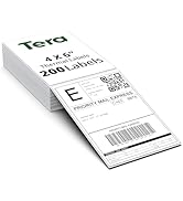 Tera 4 x 6 Direct Thermal Shipping Labels, 200 Shipping Labels with Perforated, Strong Adhesive, ...