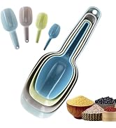 Ice Scoop Set of 4, Plastic Kitchen Scoops for Canisters, Flour, Dry Foods, Candy, Pop Corn, Coff...