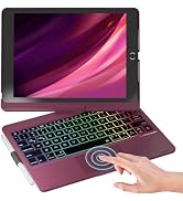 NOKBABO iPad 9th Generation Case with Keyboard 360° Rotatable Touchpad and 7 Color Backlight & Pe...