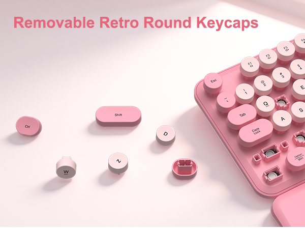 Pink Wireless Keyboard and Mouse
