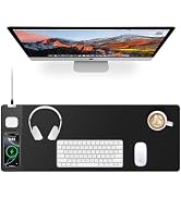 Magnetic Wireless Charging Mouse Pad, 27.5"x11.8" Gaming Desk Mat with Superior Stitched Edges, N...