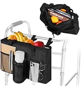 Rhino Valley Walker Basket, Large Capacity Walker Accessories Storage Bag with Multi Pockets & Cu...