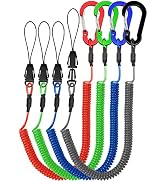 Lix&Rix Coiled Lanyards with Carabiner, Ring and Quick Release Detachable Buckle for Fishing Equi...