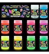 TBC The Best Crafts Glow in the Dark Paint, Set of 10 Colors, 22 ml / 0.74 oz,DIY Glow Party Supp...
