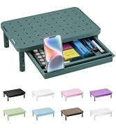 WALI 3 Height Adjustable Computer Monitor Stand with Storage, up to 44 lbs | Desk Organizer with ...