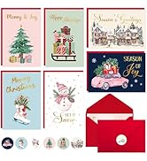 Thboxes Christmas Cards, 36 Pack Merry Christmas Cards with Envelopes & Stickers, 4x6 Inch Holida...
