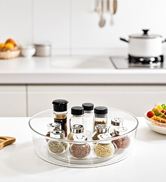 lazy susan turntable organizer for kitchen spice rack pantry storage cabinet