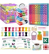 Zefy 400 Pcs Weaving Loom Kit Toys, 17 Colors Loom Loops with 11 PCs Wooden Rings, Rainbow Loops ...