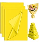 PLULON 120 Sheets Yellow Tissue Paper for Gift Bags, Gift Wrapping Paper Tissue Bulk for Crafts P...