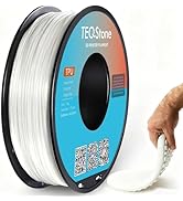 TEQStone TPU Filament 1.75mm White 1Kg Spool 95A Flexible Soft 3D Printer Filament Consistent Dia...
