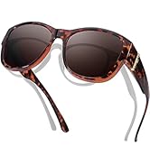 Xfeel Trendy Sunglasses Over Glasses Women, Oversized Sun Glasses Women with UV Protection Over P...