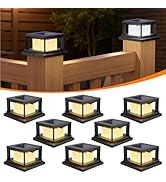 Mlambert 8 Pack Solar Post Lights Outdoor, 2 Modes LED Fence Cap Light for 4x4 Post, Waterproof D...