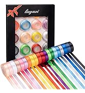 20 Colors 100 Yard Double Faced Polyester Satin Ribbon, 3/8" Wide 5 Yard/Roll, Silk Ribbon Perfec...
