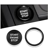 Car Push Start Button Cover Compatible with Audi,Cool Aluminum Engine Start Button Cover with Met...