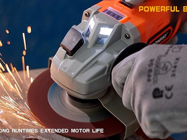 Angle grinder cordless battery lithium brushless motor cutting grinding cut tool power wood metal