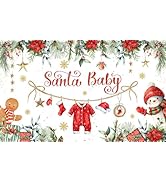 Mocsicka Christmas Baby Shower Banner Santa Baby Theme Baby Shower Party Backdrop Christmas Snowm...
