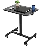 SageNest Mobile Laptop Standing Desk, Height Adjustable Small Rolling Desk with Lockable Wheels, ...