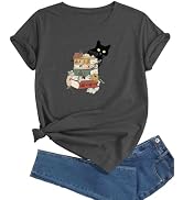 J&DHUASHA Women's T-Shirt Short Sleeve Crewneck Graphic Tees Printed Casual Summer Tops