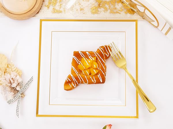 Rose Gold Square dinnerware set