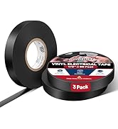 RED WOLF Vinyl Electrical Tape 1/2"-66Ft 3 Pcs, UL CSA Listed PVC Electric Tape 7 Mil Thick Flame...