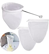WMKGG Ultra Fine Mesh Strainer Bags, Reusable Mesh Filter Bags with Stainless Steel Handle Frame ...