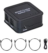Digital Optical Audio Splitter 1x3, DOREWINAUD SPDIF/Toslink Optical Audio Splitter, Support Dolb...