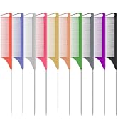10 PCS Rat Tail Combs Set - Hair Teasing Fine Tooth Comb for Women Girls, Parting Comb for Braidi...