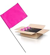 Pink Marking Flags 1000 Pack - ACE Supply - 4x5-Inch Flag on 15-Inch Steel Wire - Yard Flags, Mar...