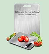 100% Pure Titanium Cutting Board Set of 3, Double-Sided Non-Porous Kitchen Chopping Boards, Dishw...