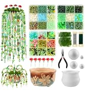 Tarklanda 5450 Pcs Green Glass Beaded Plant Kit, Crystal Leaf Flower Beads for Jewelry Making DIY...
