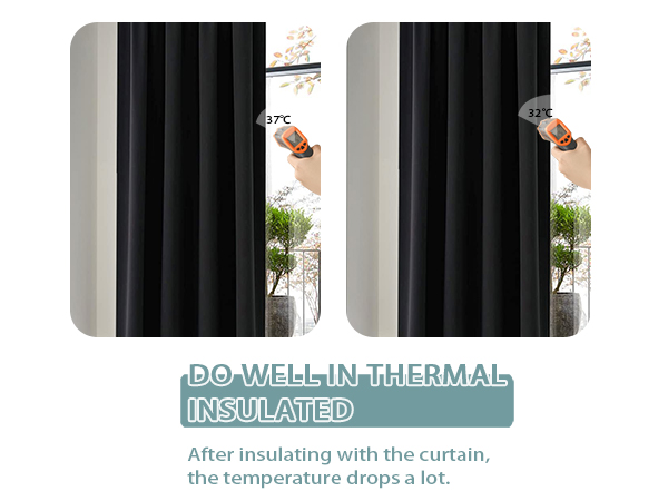 black blackout curtains for living room