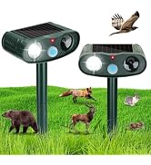 Solar Animal Repeller Outdoor & Sonic Deer Repellent Device, 2 Pack | Motion-Activated Ultrasonic...