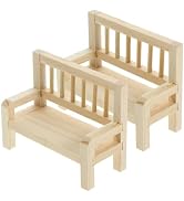 Abaodam 2Pcs Miniature Bench Dollhouse Bench Dollhouse Chair Wooden Tiny Chair Cleaning Supplies ...