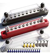 Aienxn 150A 12V Bus Bar Marine, 1/4" Power Distribution Block, Battery Buss Bar, Automotive Busba...
