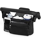 HFLYJPYW Universal Stroller Organizer with Insulated Cup Holder Detachable Phone Bag and Carry St...