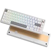 Womier SK65 Wireless Mechanical Gaming Keyboard, 60 Percent Retro Creamy Silver Aluminium Keyboar...