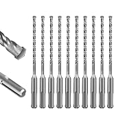 SALI Rotary Hammer Drill Bits 3/16"*6" 10 Pcs Rotary Hammer Drill Bits Concrete Masonry Hole Tool...
