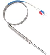 DROK High Temperature Resistant K Type Thermocouple Probe - 32-1112°F/0-600°C Type K Thermocouple...