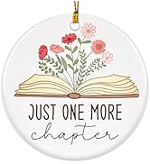 Book Lover Ornament, Books Ornaments for Christmas Tree, Bookworm Library Reading Ornament - Book...