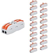 Lever Wire Connectors,Greencycle 20PK Inline Splices Push Quick Wire Connectors,2 in 2 Out Push-i...