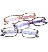 3 Pack Reading Glasses Blue Light Blocking Computer Readers for Men and Women Anti Glare Eyestrai...