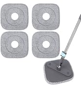 Yicotira Square Microfiber Mop Pads Compatible with True & Tidy True Spin Mop - Mop Replacement P...
