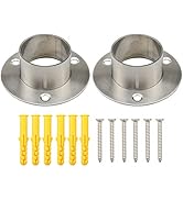 Pxyelec Stainless Steel Closet Rod Flange Holder for Diameter 1.5 inch (38mm) Steel Pipe, Pack of 2