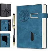 Lined Notebook Journal for Men Women, 365 Pages Numbered College Ruled Notebook, Hardcover Leathe...