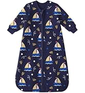 Yoofoss Baby Sleep Sack 6-12 Months 1.0 Tog Long Sleeve Sleep Sack Organic Cotton Wearable Blanke...