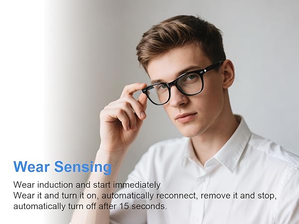 Smart AI glasses for women & men, smart glasses with wear sensing design