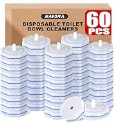 Navona Toilet Wand Refills 60 Count, Disposable Scrubber Refill Pads with Built-In Cleaner, Compa...