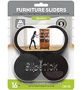 Slipstick CB135 Premium Felt Furniture Sliders for Hardwood Floors (16 Pack) Reusable 2-1/4” Roun...