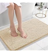 OLANLY Bathroom Rugs 24x16, Extra Soft Absorbent Chenille Bath Rugs, Rubber Backing Quick Dry, Ma...