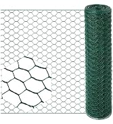 Chicken Wire for Floral Arrangements, 15.7x79in Green Mesh, 0.6in Hexagonal Galvanized PVC Coated...
